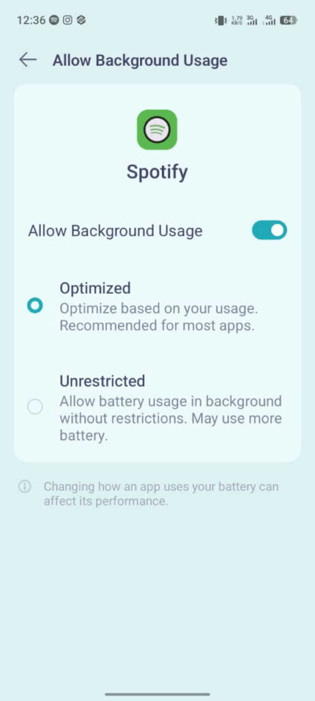 Click Optimized To Save Battery