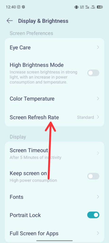 Click Screen Refresh Rate