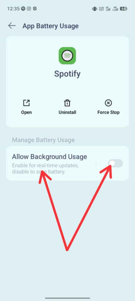 disable background settings entirely or click for more options